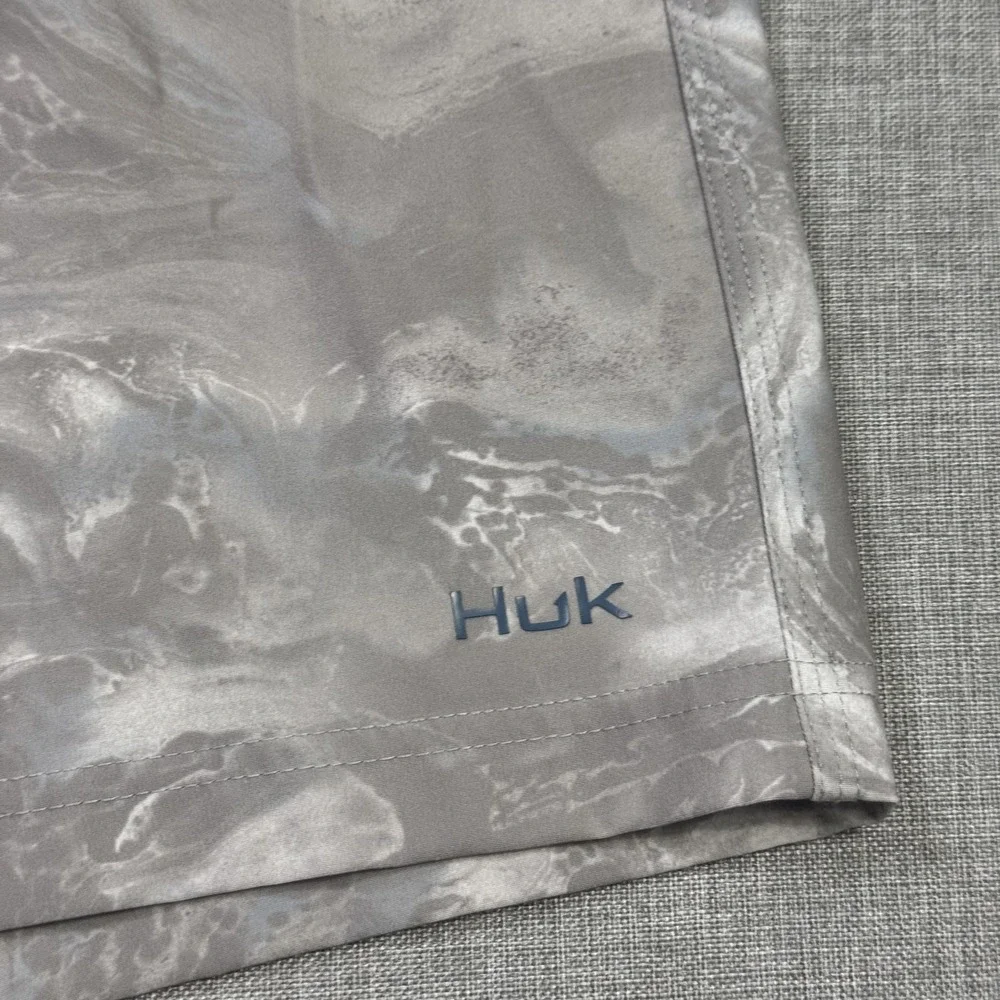 Huk Board Shorts Swim Trunks Shorts Mens 34 Gray Tie Dye Drawstring Pockets